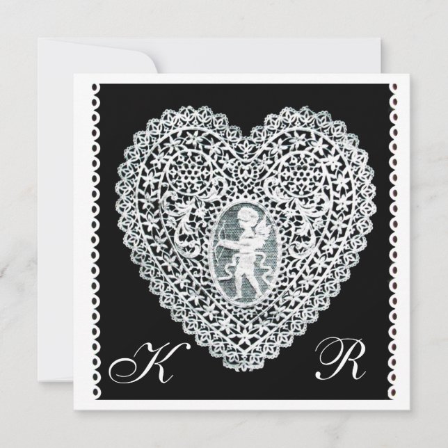 CUPID SLINGHJÄRTA MONOGRAM is metallisk papper Meddelande (Framsida)