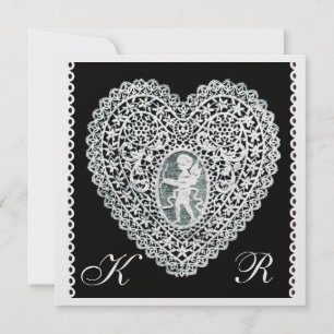 CUPID SLINGHJÄRTA MONOGRAM is metallisk papper Meddelande