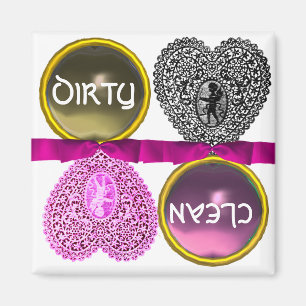 CUPID SLINGHJÄRTA SMUTSIG RENGÖR DISKMASKIN MAGNET