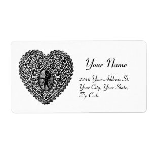 CUPID SNÖRE HEART, Black and White Fraktsedel
