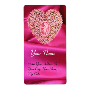 CUPID SNÖRE HEART,FUCHSIA SILKE TRASA rosa Red Fraktsedel