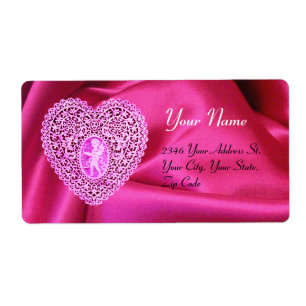 CUPID SNÖRE HEART,FUCHSIA SILKE TRASA rosa violett Fraktsedel