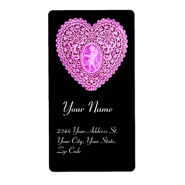 CUPID SNÖRE HEART,rosa lila Fraktsedel (Framsidan)