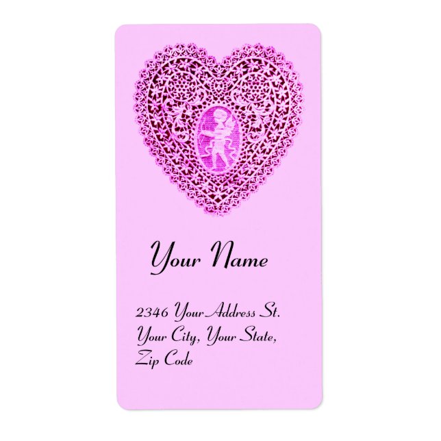 CUPID SNÖRE HEART,rosa lila Fraktsedel (Framsidan)