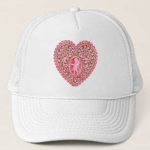 CUPID SNÖRE HEART, Rosa Red Truckerkeps