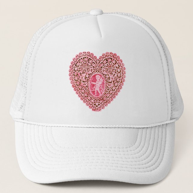 CUPID SNÖRE HEART, Rosa Red Truckerkeps (Framsida)