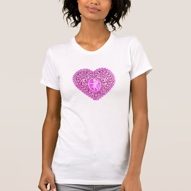 CUPID SNÖRE HEART, Rosa Violet T-shirt (Framsida)