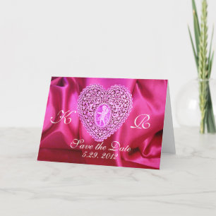CUPID SNÖRE HEART SILKE FUCHSIA TRASA , Rosa Viole Helgkort