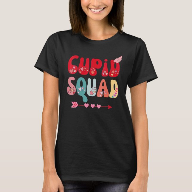 Cupid Squad Hearts Funny Valentine's Day Gifts Wom T Shirt (Framsida)
