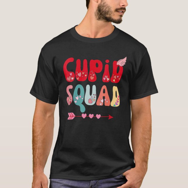 Cupid Squad Hearts Funny Valentine's Day Gifts Wom T Shirt (Framsida)