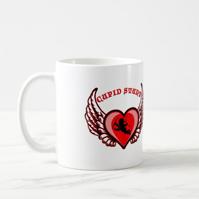Cupid Stunt Offensive Valentines Day Kaffemugg (Vänster)