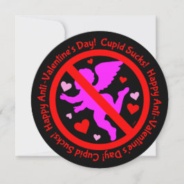 Cupid Sucks Lycklig Anti alla hjärtans dag dagen Inbjudningar