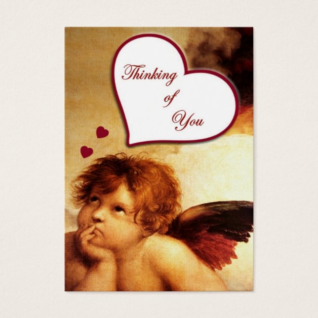 Cupid Thinking of You Gift Märkre Visitkort (Framsidan)