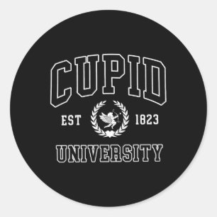 Cupid University Etab 1823 Söt Alla hjärtans dag K Runt Klistermärke
