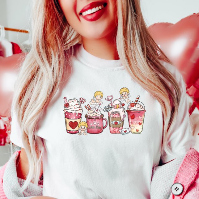Cupid Valentine Coffee T Shirt (Skapare uppladdad)
