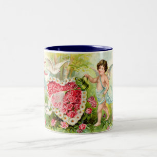Cupid Valentine Rosa ros Mugg