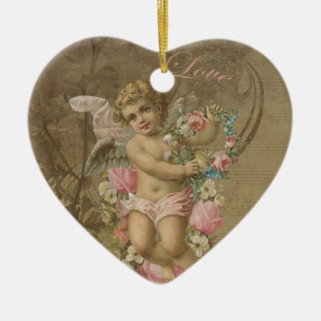 Cupid - Vintage Julgransprydnad Keramik (Framsidan)