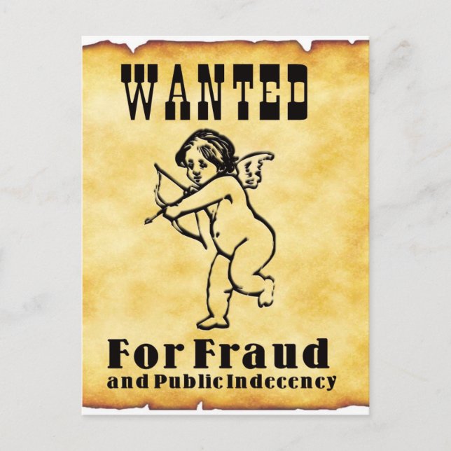 Cupid Wanted Poster Vykort (Framsida)