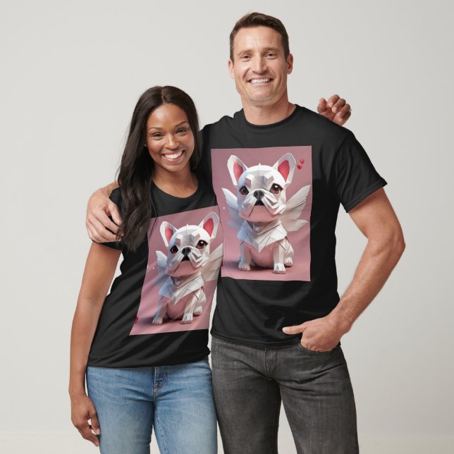 Cupid white Frenchie T Shirt (Unisex)