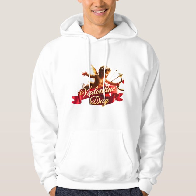 "Cupidas flygning: A Valentines Day Elegance" Hoodie (Framsida)