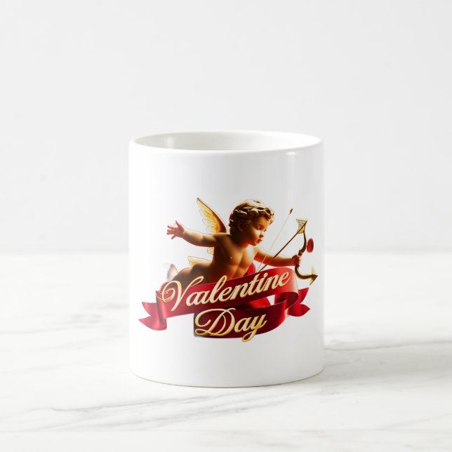 "Cupidas flygning: A Valentines Day Elegance" Kaffemugg (Center)