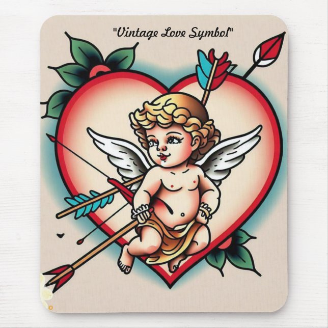 Cupidas klassiska hjärtattack musmatta (Framsidan)
