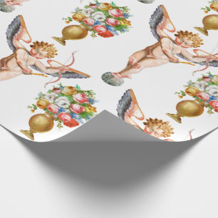 Cupidblommigt som slår in papper presentpapper