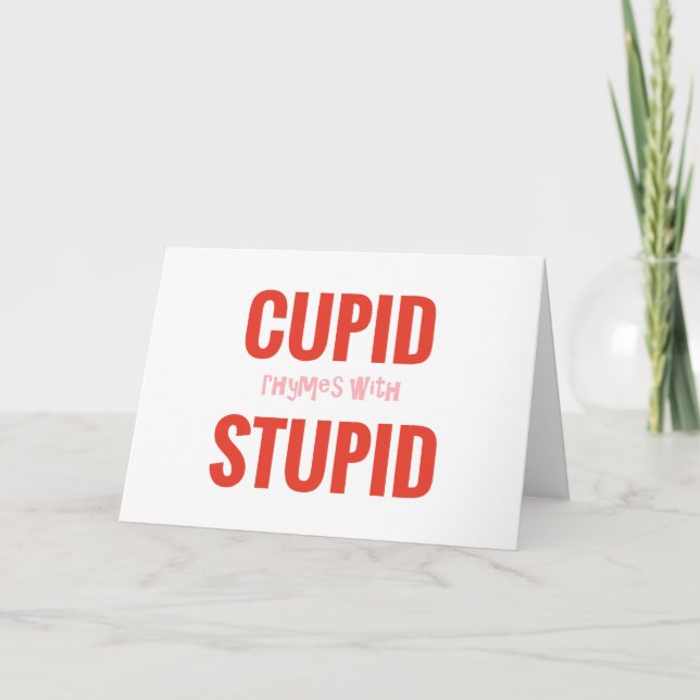 Cupiden rimmar med det dumma anti alla hjärtans helgkort (Framsida)