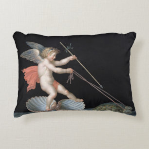 Cupiden som den är, ledde vid sköldpaddor (olja  prydnadskudde