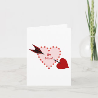 Cupidpil genom hjärtat var min Alla hjärtans dag Kort