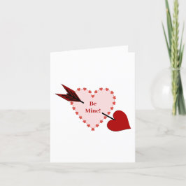 Cupidpil genom hjärtat Var min Alla hjärtans dag  Kort