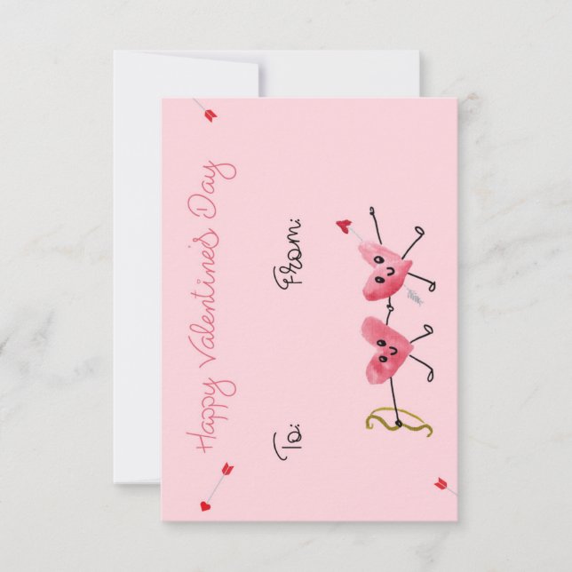 Cupid's Arrow Hearts Valentine's Day Card Tack Kort (Framsida)