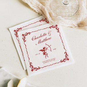 Cupids Arrow Red Vintage bröllop Pappersservett