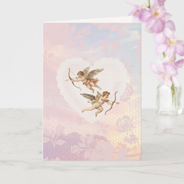 Cupid's Arrow Valentine's Day Card Kort (Orkide)