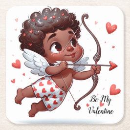 Cupids charm är min Valentine Underlägg Papper Kvadrat