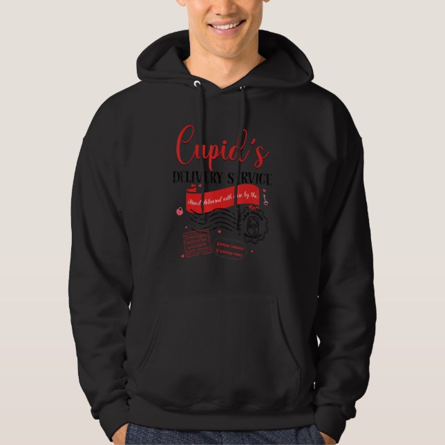 Cupid's Delivery Service Funny L&D Nurse Valentine Hoodie (Framsida)