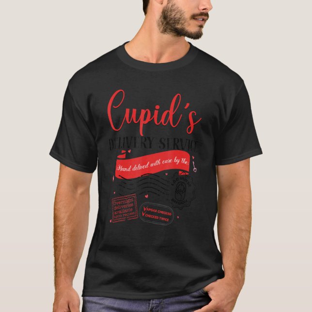 Cupid's Delivery Service funny L&D Nurse Valentine T Shirt (Framsida)