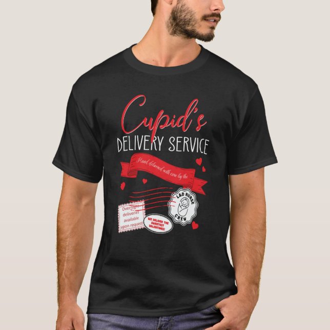 Cupid's Delivery Service L&D Nurse Valentines Day  T Shirt (Framsida)