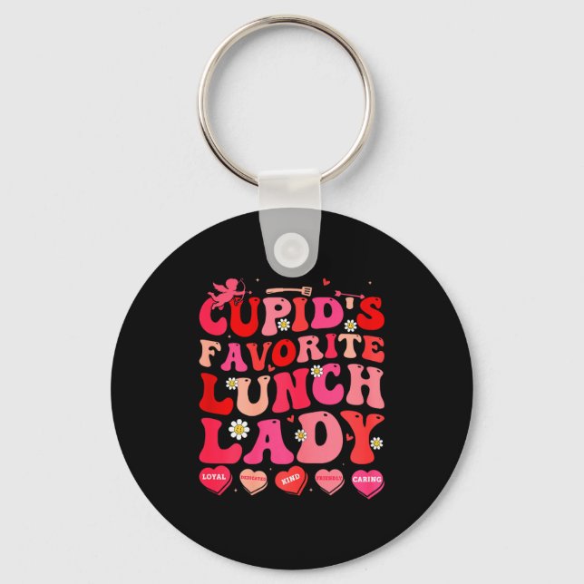 Cupids Favorit Lunch Lady Cafeteriaarbetare Valent Nyckelring (Framsida)
