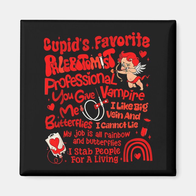 Cupids Favorit Phlebotomist Valentine Phlebotomy  Magnet (Framsidan)