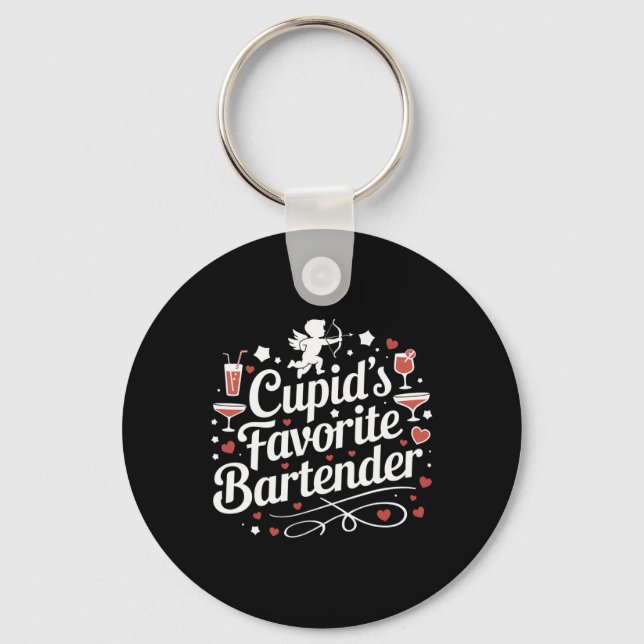 Cupid's Favorit Rtender Roligt Alla Hjärtans Dag D Nyckelring (Framsida)