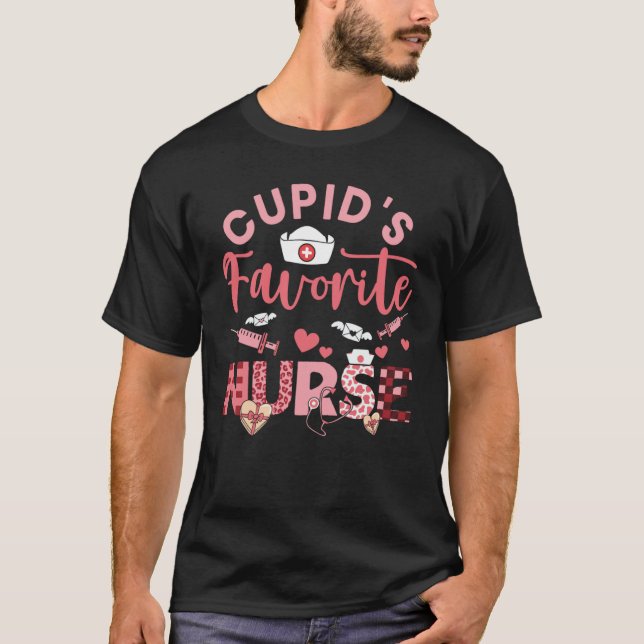 Cupids favorit sjuksköterska Alla hjärtans dag med T Shirt (Framsida)