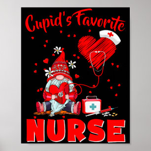 Cupids Favorit Sjuksköterska Gnome Alla Hjärtans D Poster