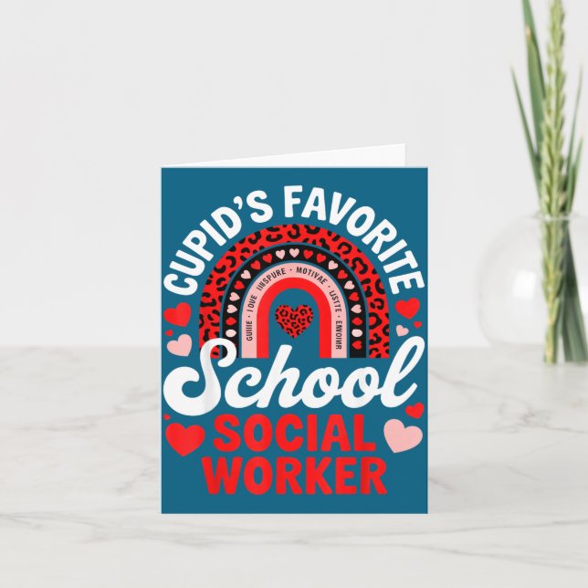 Cupids favorit skolans socialarbetare valentine kort (Framsida)