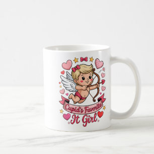 Cupids Favorit Tjej Alla Hjärtans Dag Rosa Hjärtan Kaffemugg
