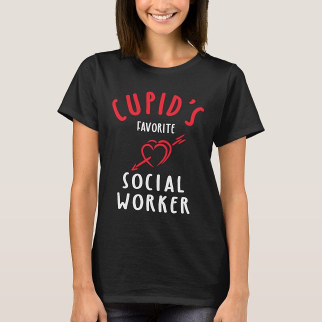 Cupids favoritarbetares Social Alla hjärtans dag T Shirt (Framsida)