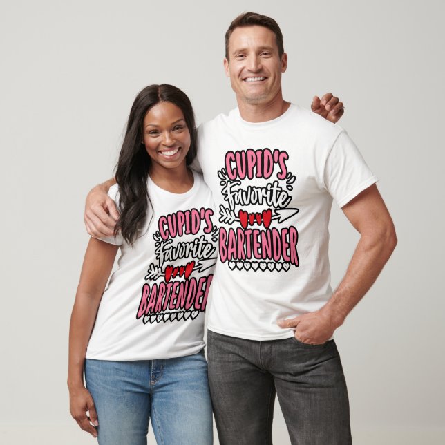 Cupids favoritbartender Valentines day Matching T Shirt (Unisex)