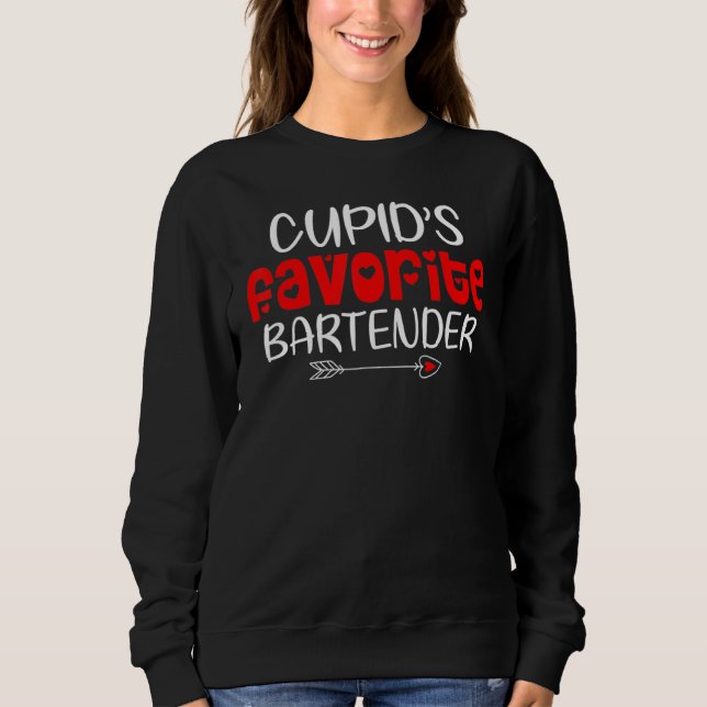 Cupid's Favorite Bartender Teacher Valentines Day T Shirt (Framsida)