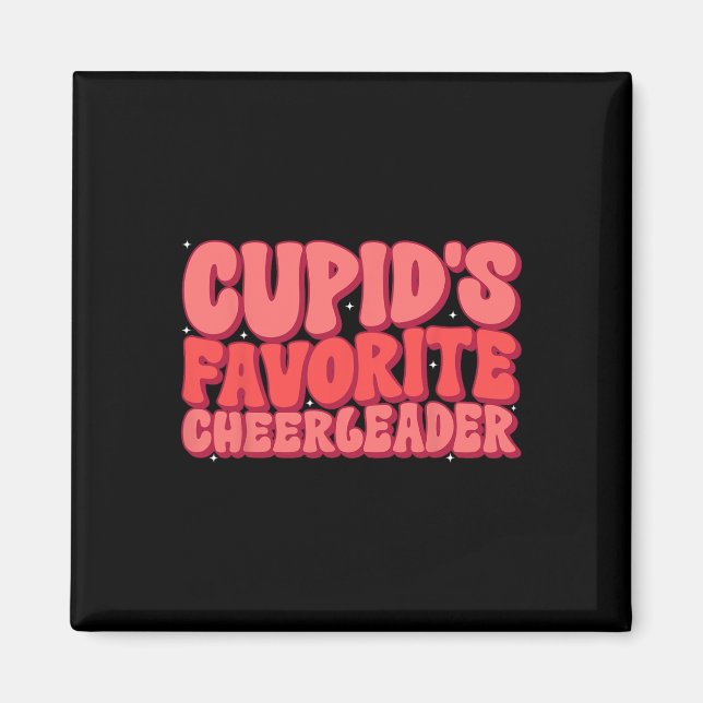 Cupids Favorite Cheerledare Alla hjärtans dag Kärl Magnet (Framsidan)