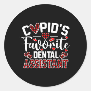 Cupids Favorite Dental Istant Funny Valentines day Runt Klistermärke